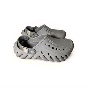 CROCS Echo Clogs Shoes Slides Mens Size 6 Women’s Size 8 Gray Casual Slip On